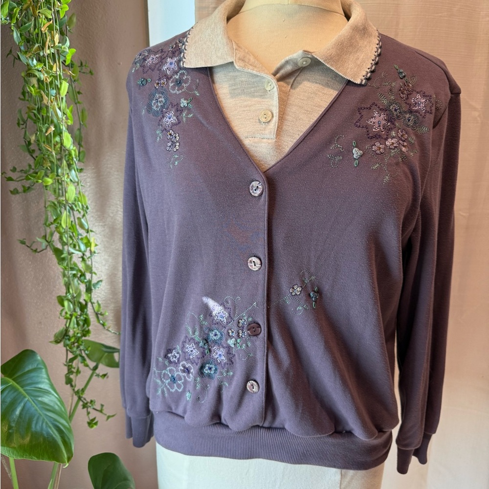 Vintage Alfred Dunner Cardigan Sweater